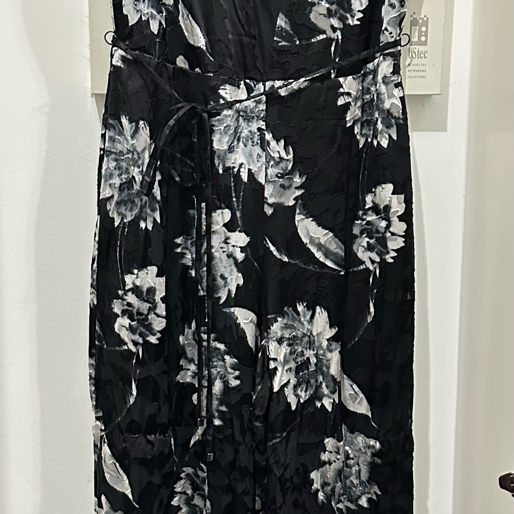White House Black Market Black and Gray Jumpsuit